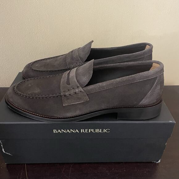 Banana Republic Other - BANANA REPUBLIC Men's Suede Loafers Dark Gray/Brown Shoes
